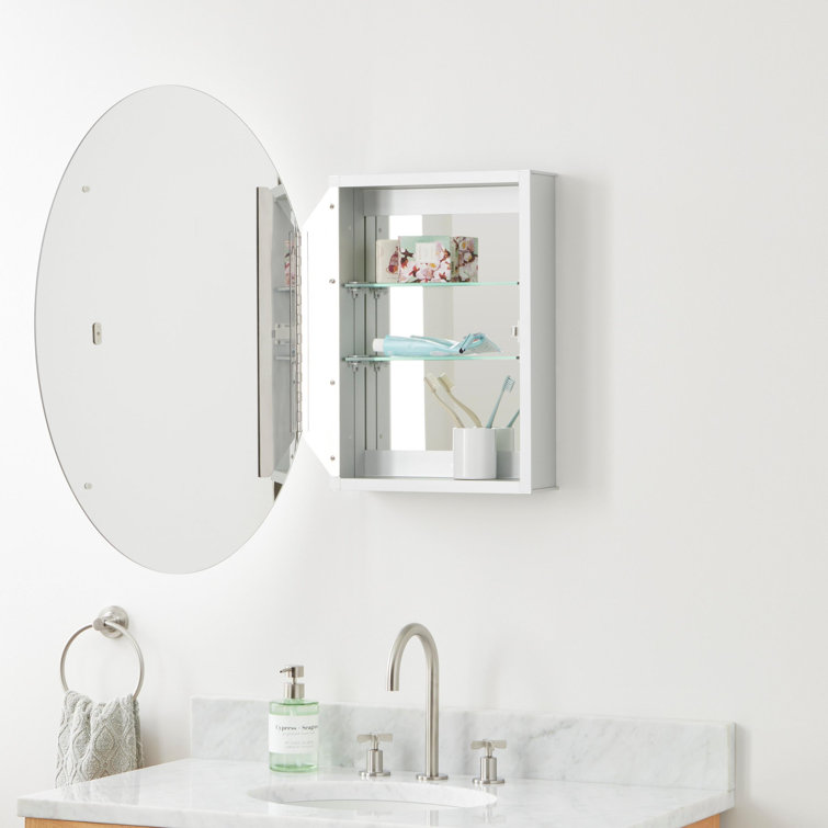 Montrese Frameless Oval Medicine Cabinet with Flat Mirror