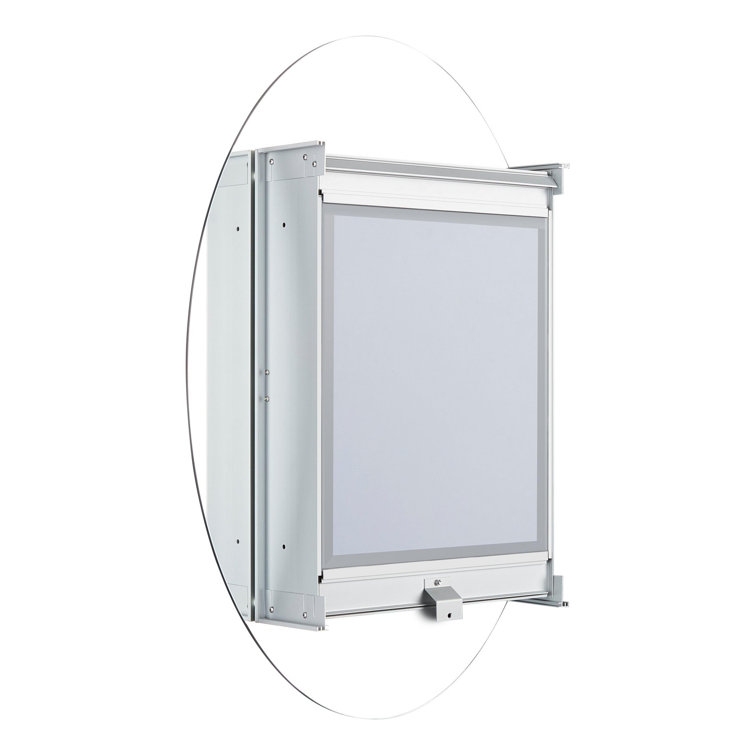 Montrese Frameless Oval Medicine Cabinet with Flat Mirror
