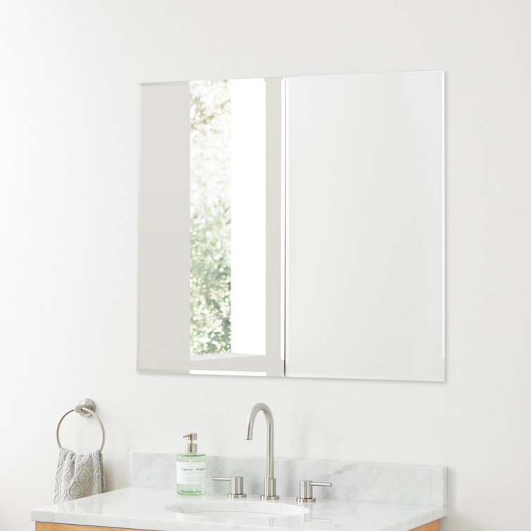 Vinodel 31.88" x 36" Clear Glass Single Door Medicine Cabinet