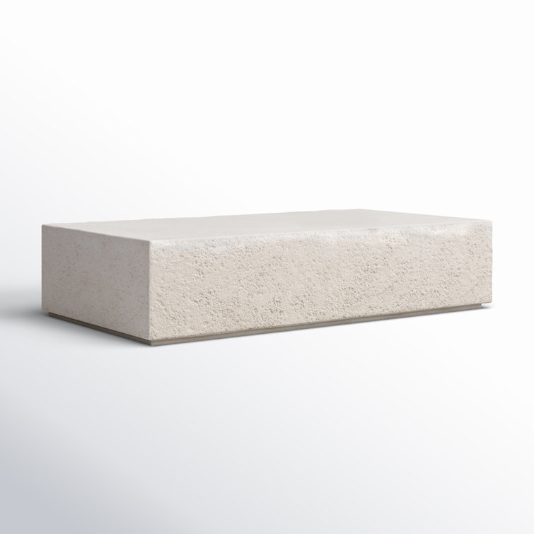 Otero 65" Gray Concrete Outdoor Rectangular Coffee Table