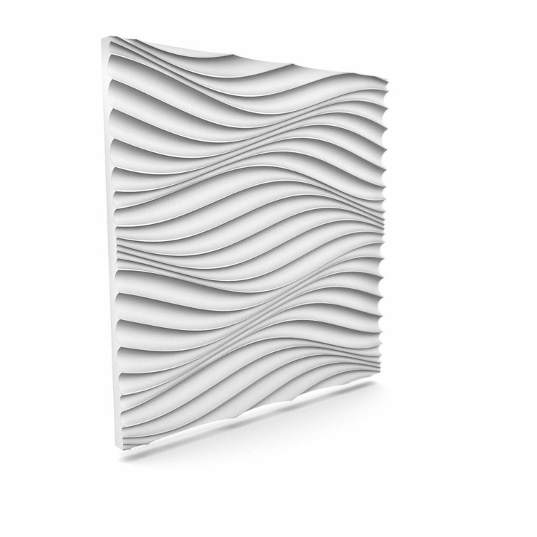 Wave Pattern 2ft x 2ft White Glue-up Wall Panel Pack