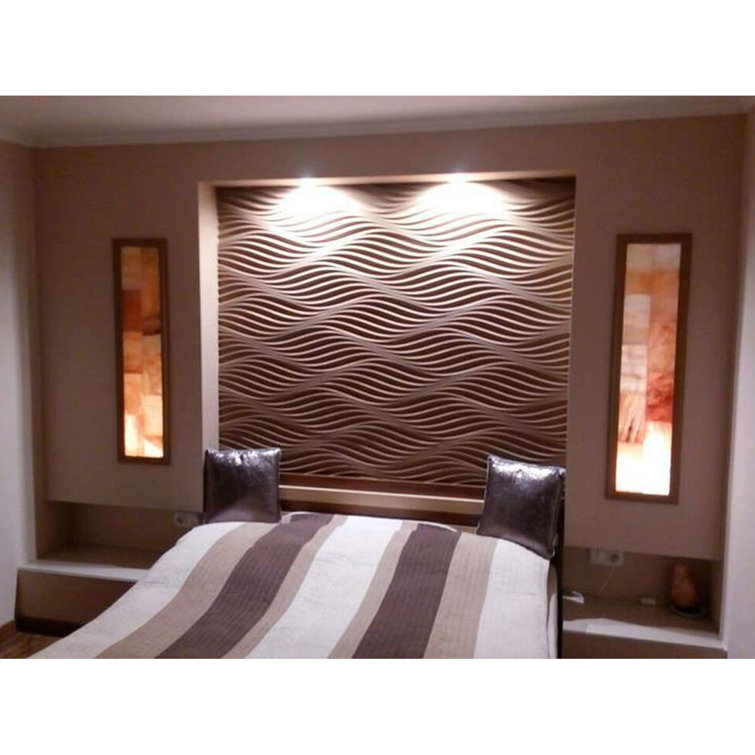 Wave Pattern 2ft x 2ft White Glue-up Wall Panel Pack