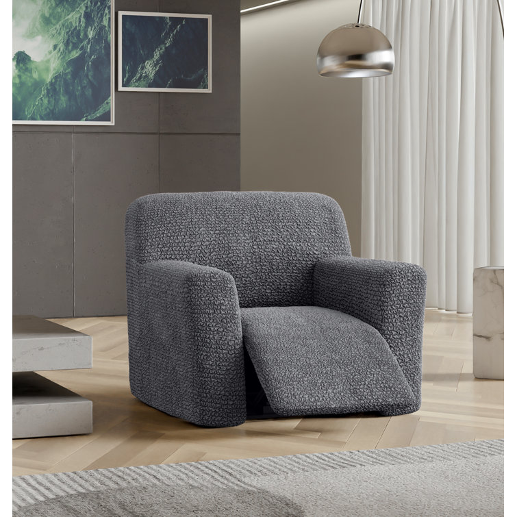 Modern Dark Grey Stretch Recliner Chair Slipcover