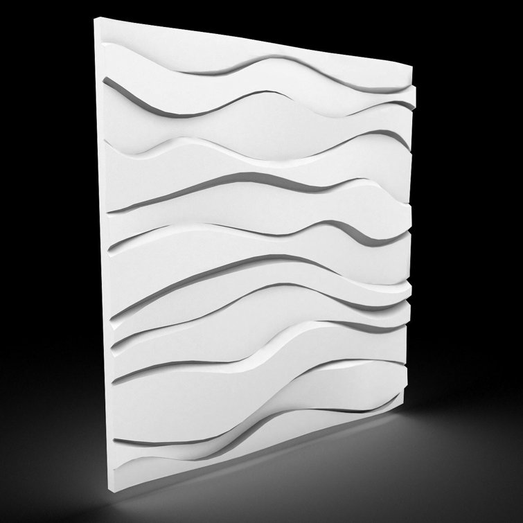 White 3D Textured Geometric Decorative Wall Panels