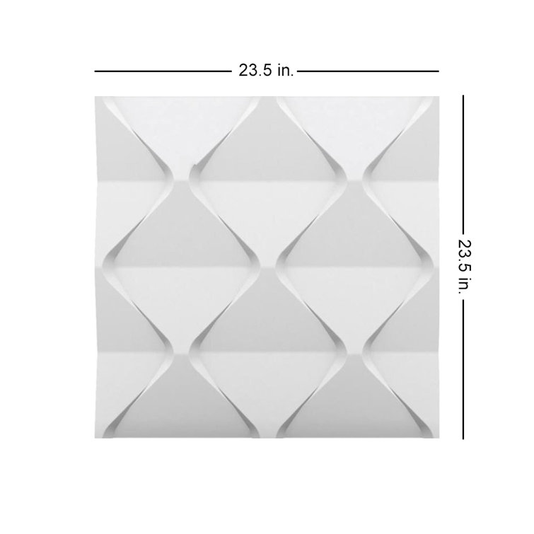 Harmony White 24" x 24" 3D Geometric Wall Panels