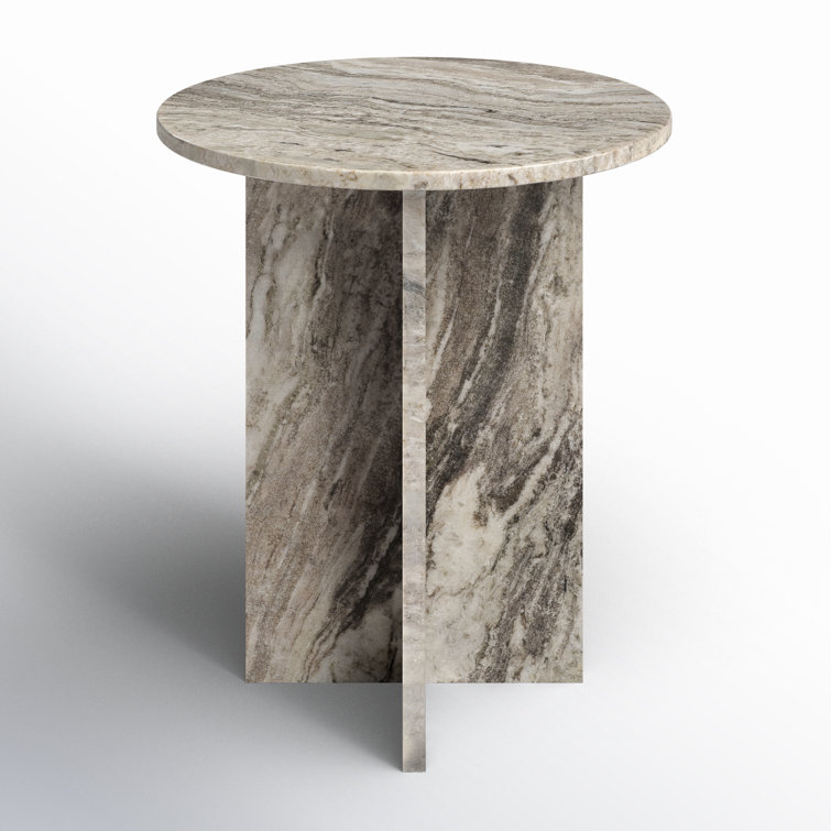 Humphrey Round Marble Pedestal End Table