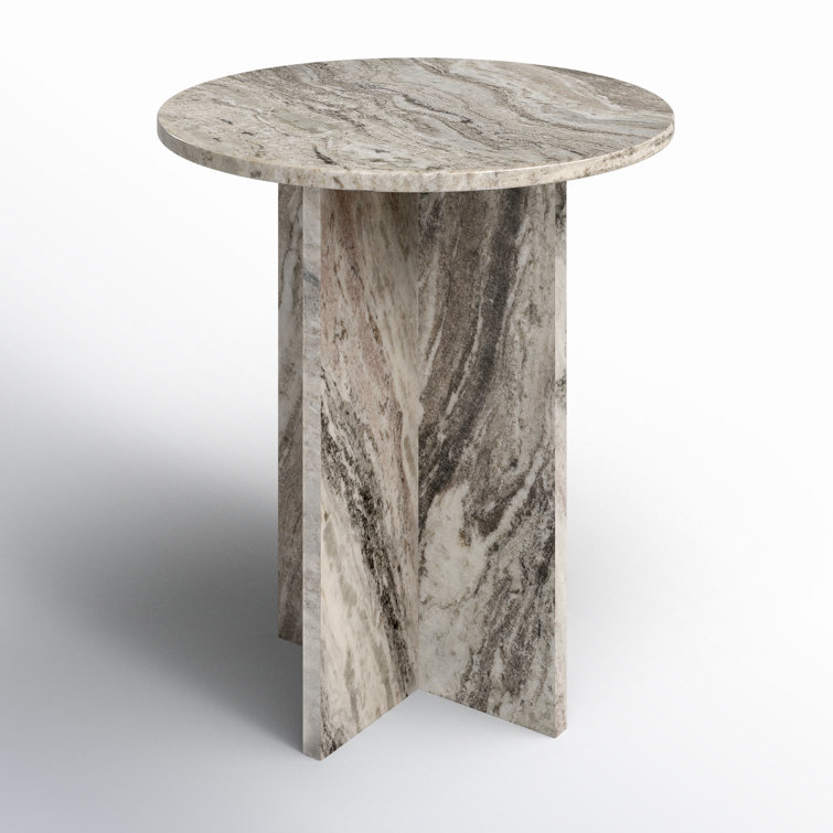Humphrey Round Marble Pedestal End Table
