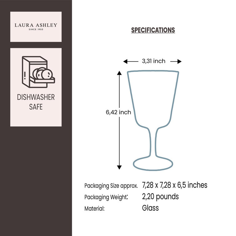 Clear Hand-Blown 9.1 oz Wine Glass Set of 4