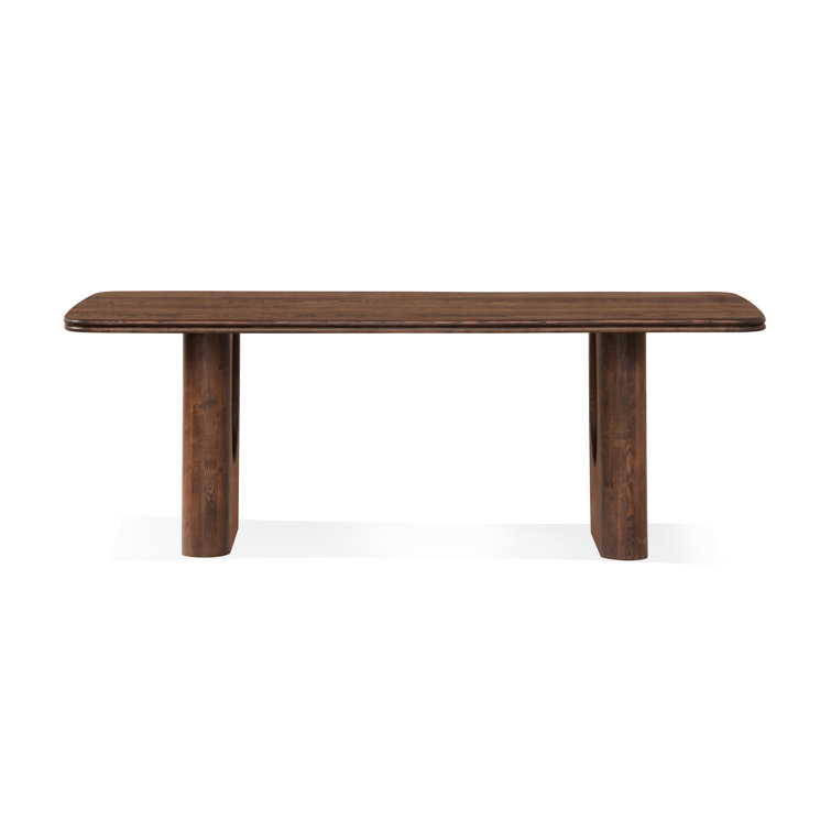 Brown Reclaimed Wood Rectangular Dining Table with Arched Legs