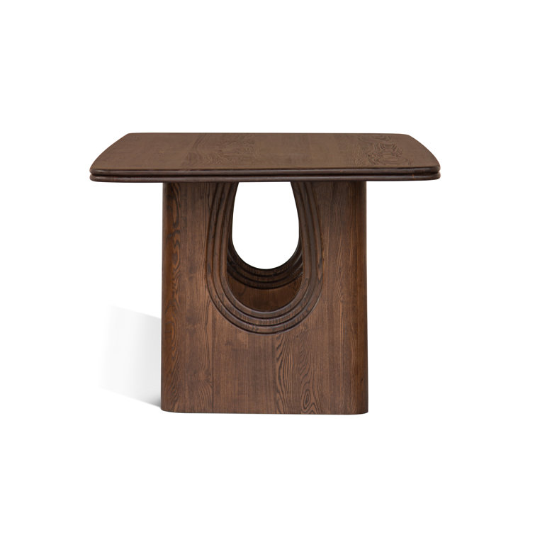 Brown Reclaimed Wood Rectangular Dining Table with Arched Legs