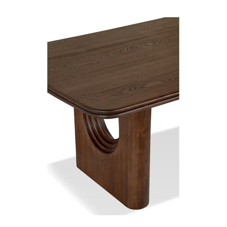 Brown Reclaimed Wood Rectangular Dining Table with Arched Legs