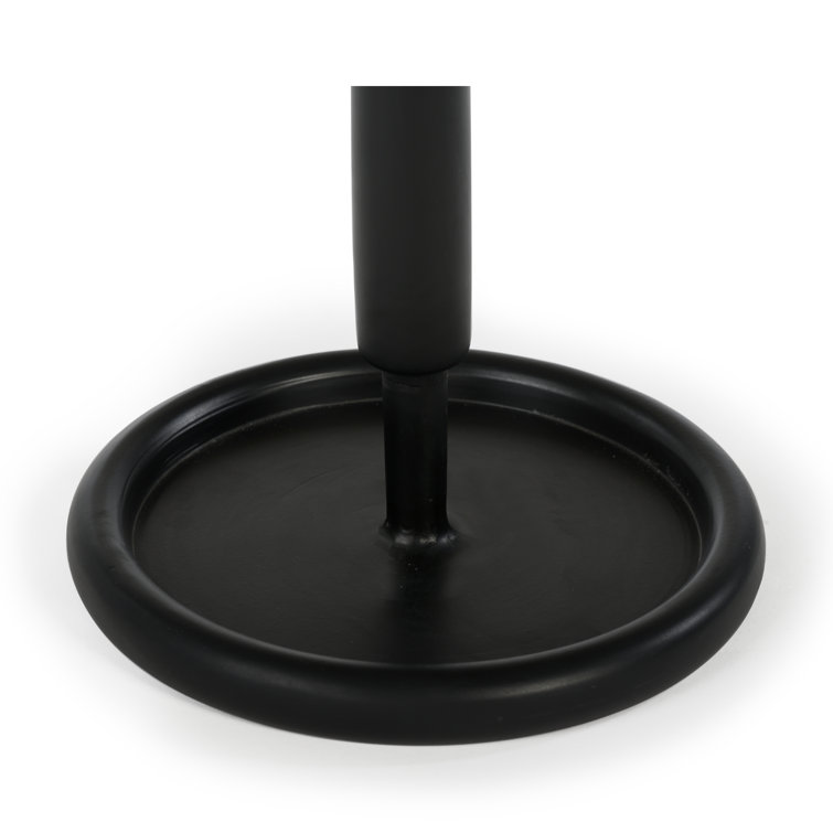 Black Marble and Wood Modern Drink Table
