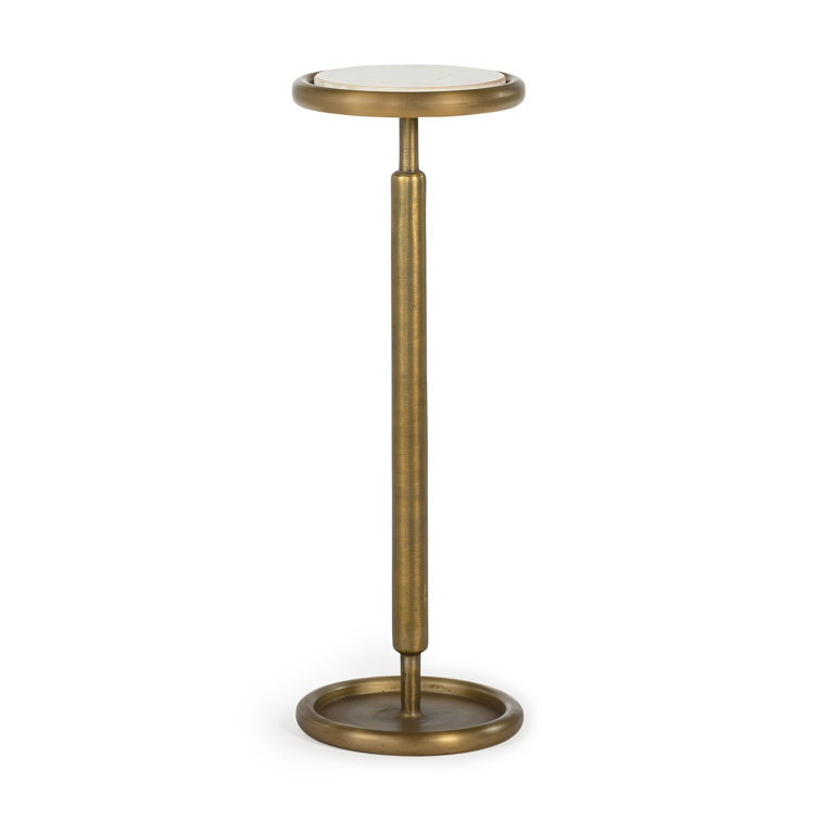Antique Brass and Marble Modern Drink Table