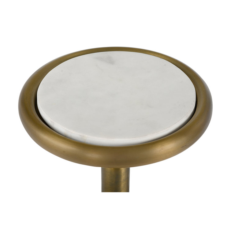 Antique Brass and Marble Modern Drink Table