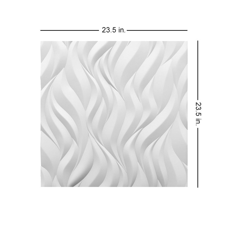White 24" x 24" 3D Textured Decorative Wall Panels