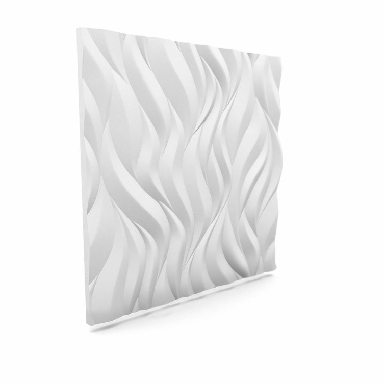 White 24" x 24" 3D Textured Geometric Wall Panels