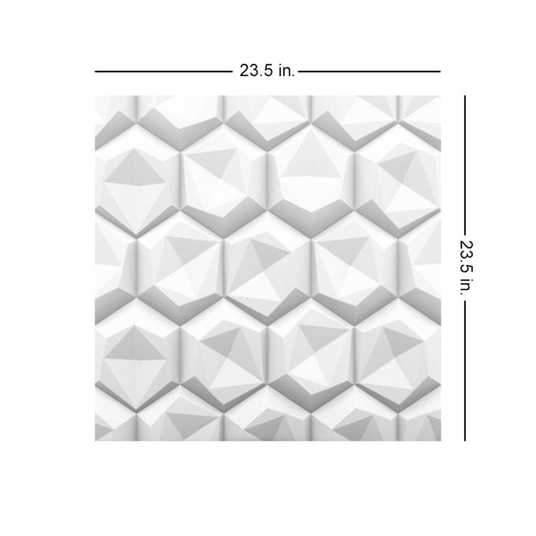Black 24" x 24" 3D Geometric Wall Panels