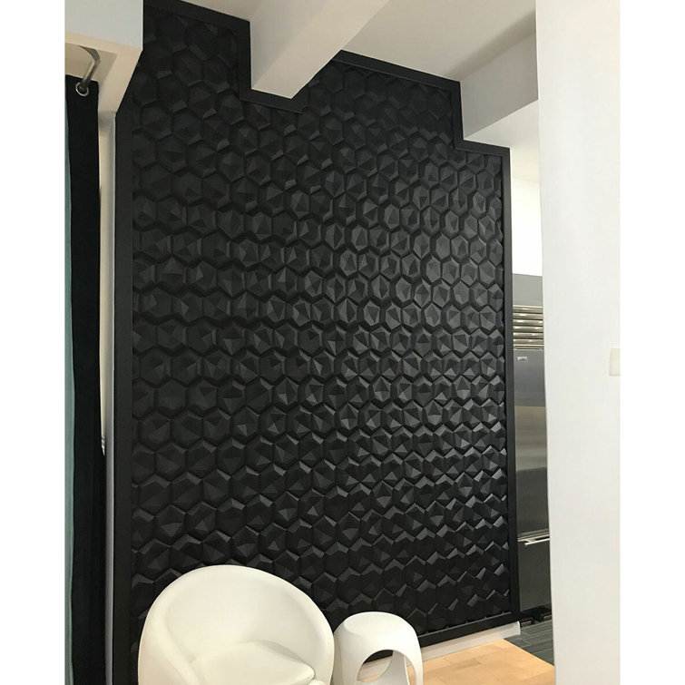 Black 24" x 24" 3D Geometric Wall Panels