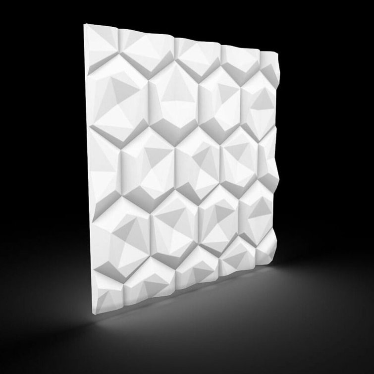 Black 24" x 24" 3D Geometric Wall Panels