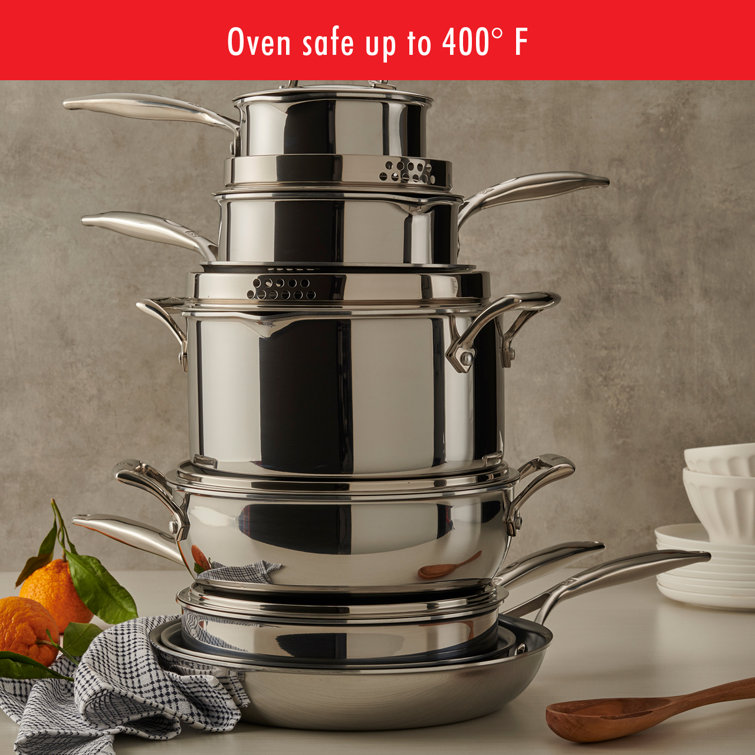 10-Piece Stainless Steel Ceramic Nonstick Cookware Set