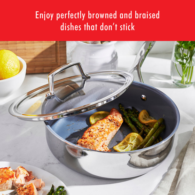 10-Piece Stainless Steel Ceramic Nonstick Cookware Set