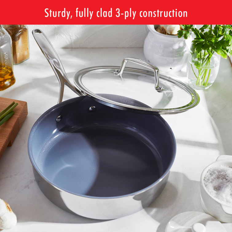 10-Piece Stainless Steel Ceramic Nonstick Cookware Set