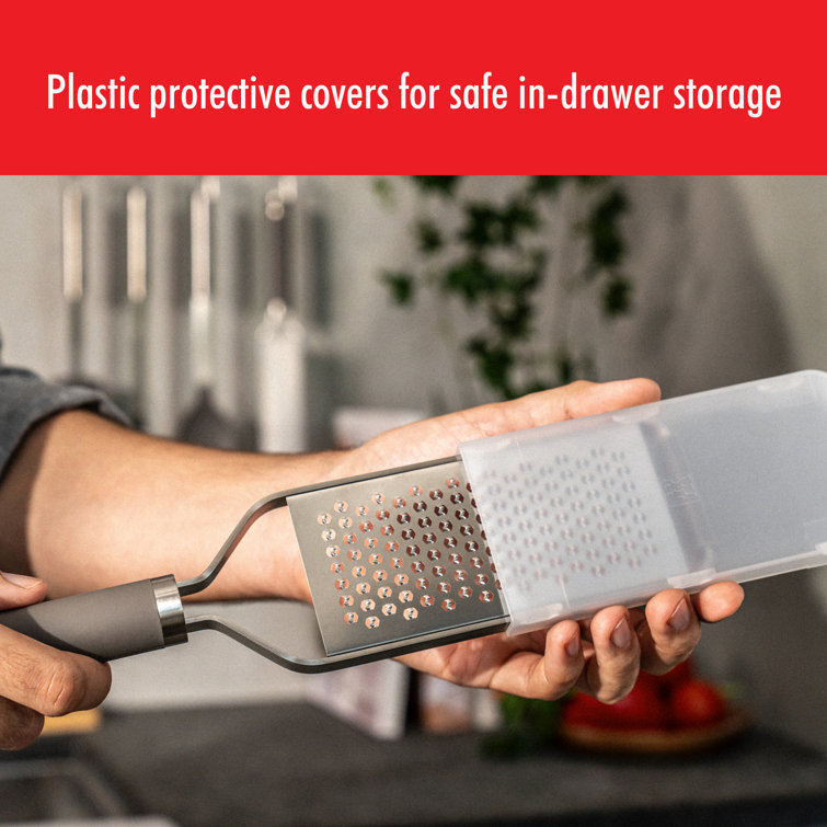 Stainless Steel 3-Piece Grater Set with Soft-Touch Handle