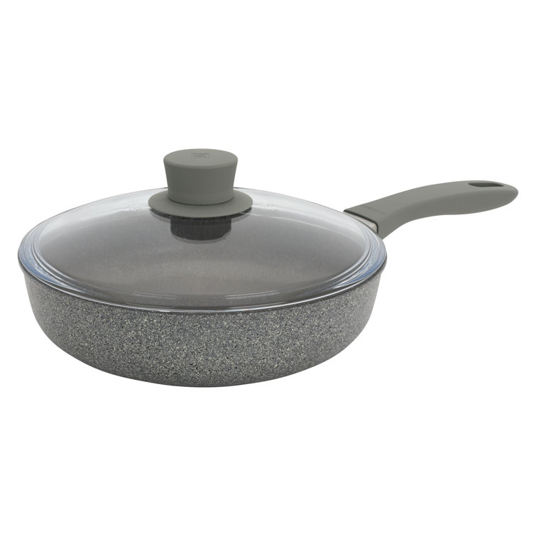 2.6-Qt Gray Aluminum Nonstick Sauté Pan with Lid