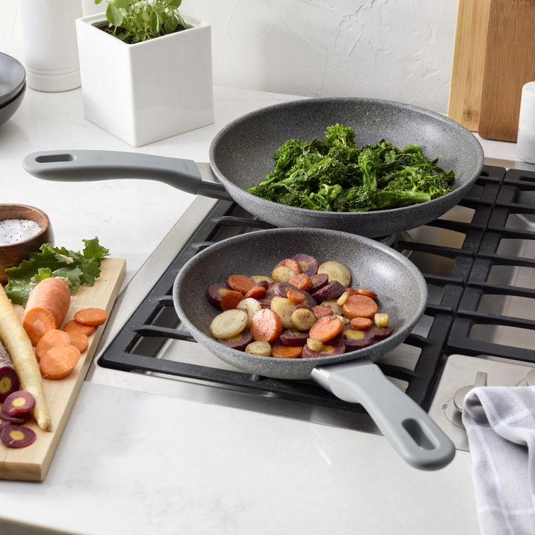 Gray Ceramic-Coated Aluminum Nonstick Fry Pan Set, 2-Piece