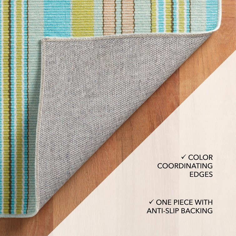 Aquinnah Multicolor Stripe Synthetic Runner Rug 2'6"x8'