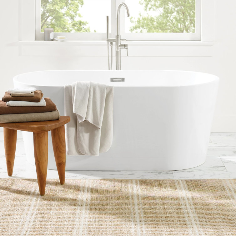 Arbor Natural Beige and White Stripe Machine Washable Rug, 3' x 5'
