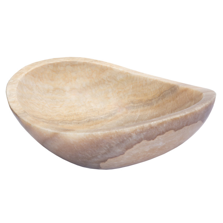18'' Beige Stone Oval Vessel Bathroom Sink