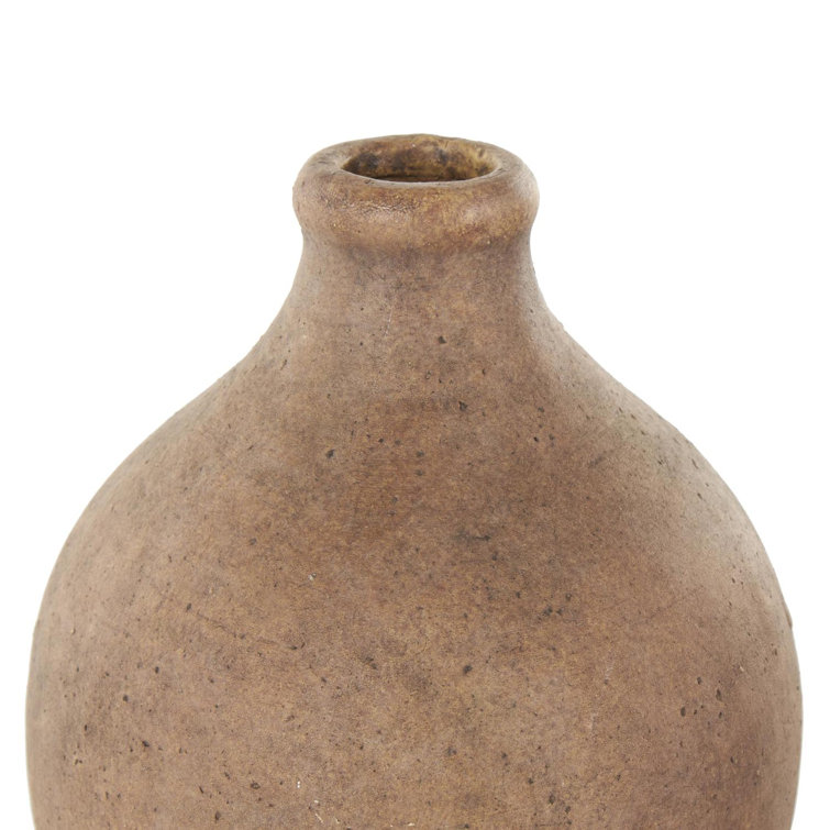Bentley Brown Ceramic Antique Style Textured Vase Set