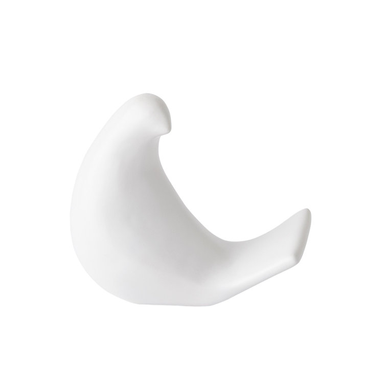 Matte White Ceramic Bird Figurine