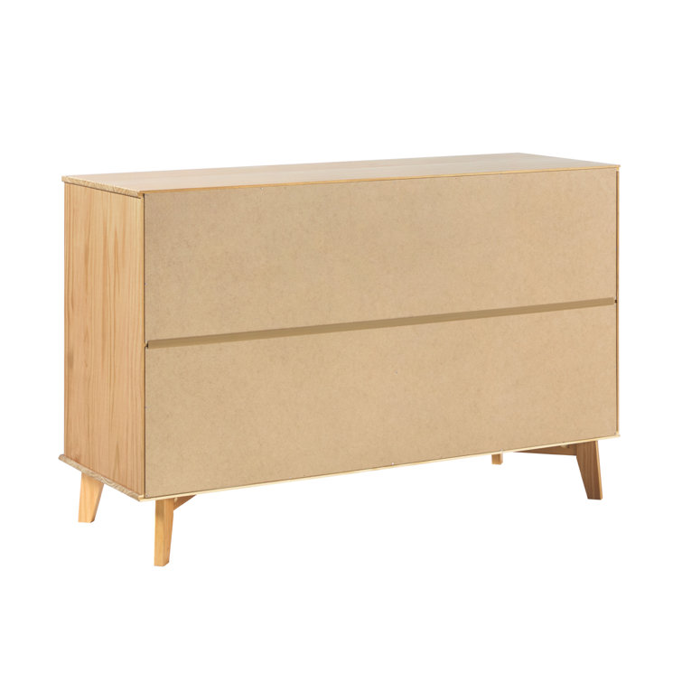Natural Pine Solid Wood 6-Drawer Double Dresser