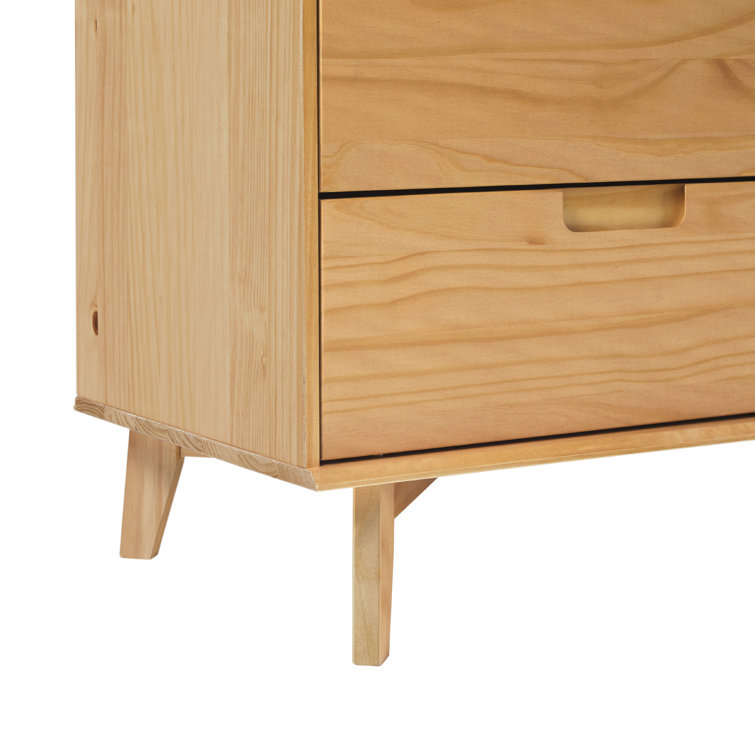 Natural Pine Solid Wood 6-Drawer Double Dresser