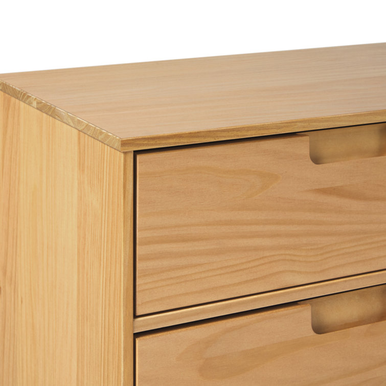 Natural Pine Solid Wood 6-Drawer Double Dresser