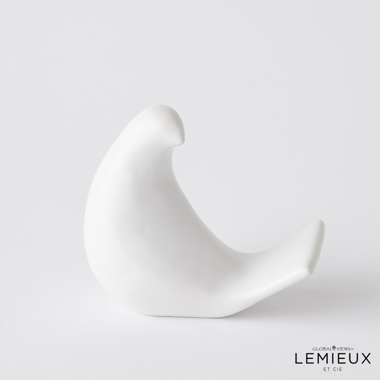 Matte White Ceramic Bird Figurine