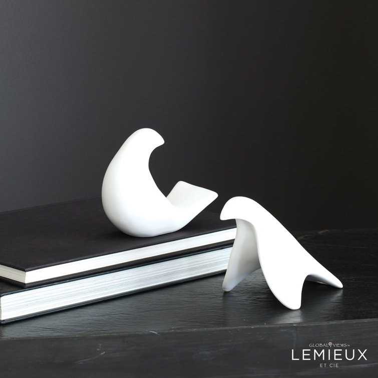 Matte White Ceramic Bird Figurine