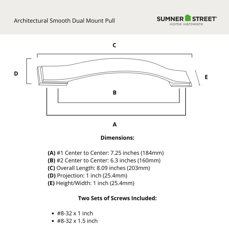 Architectural Polished Nickel Modern Square Bar Pull with Mounting Hardware