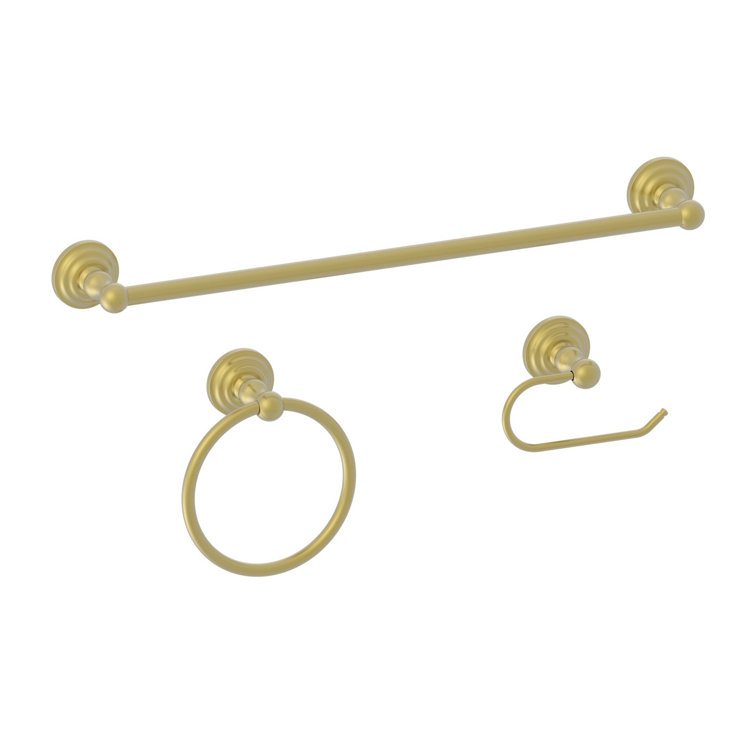 Brushed Gold 3-Piece Metal Bathroom Hardware Set