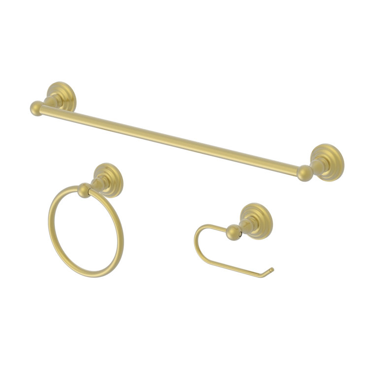 Brushed Gold 3-Piece Metal Bathroom Hardware Set