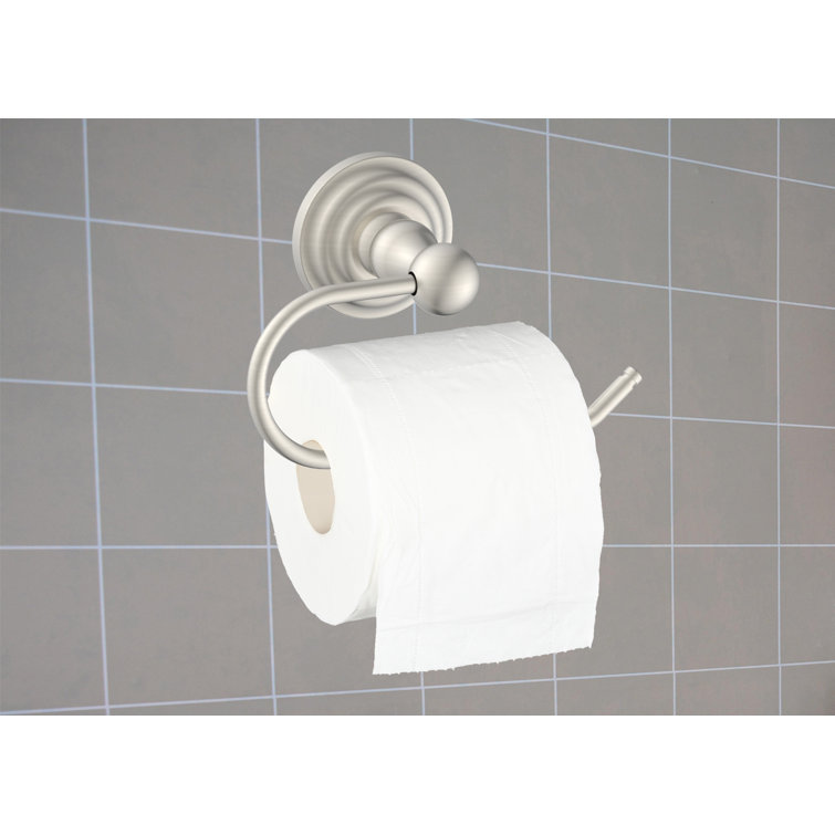 Brushed Nickel Wall Mounted Round Toilet Paper Holder