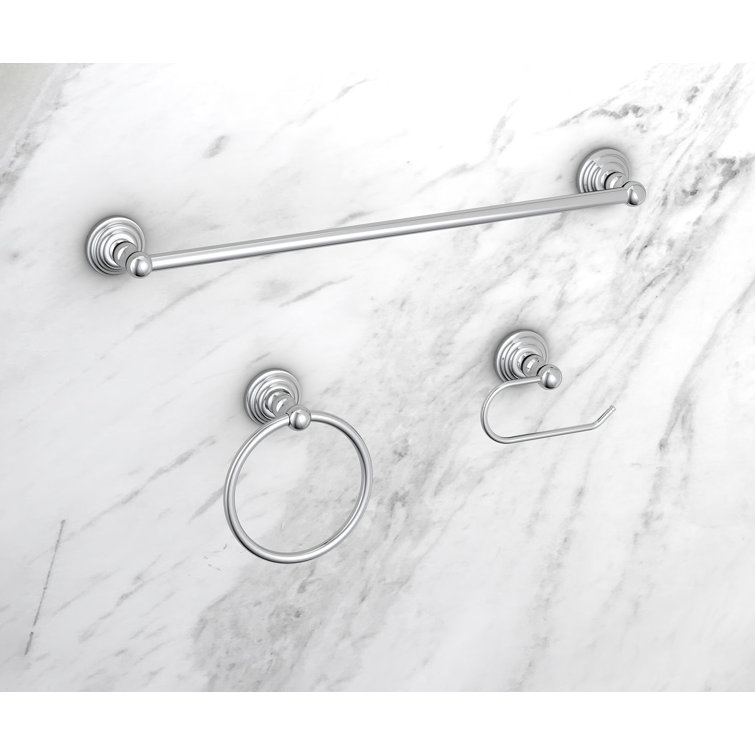 Brushed Chrome 3-Piece Bathroom Hardware Set