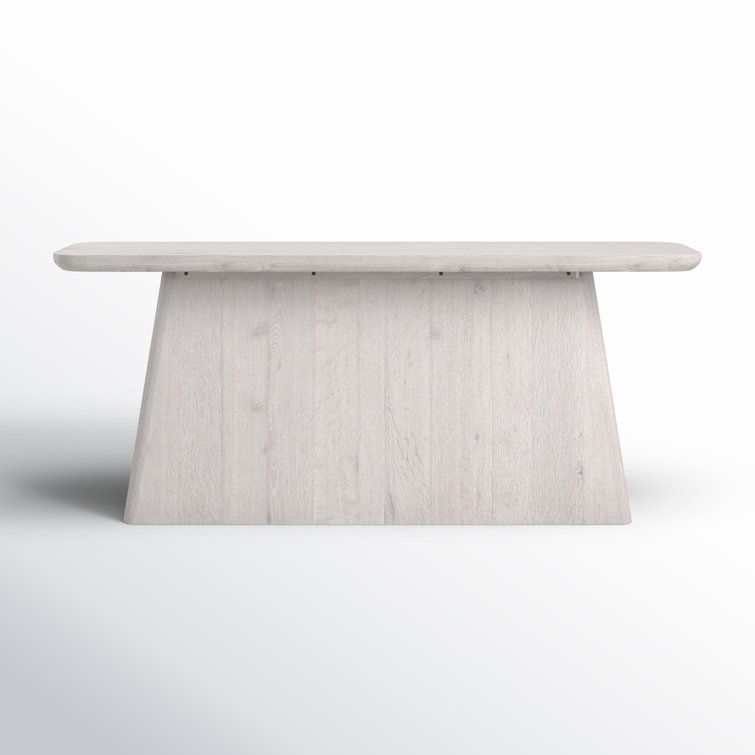 White Wash Oak Wood Console Table with Storage
