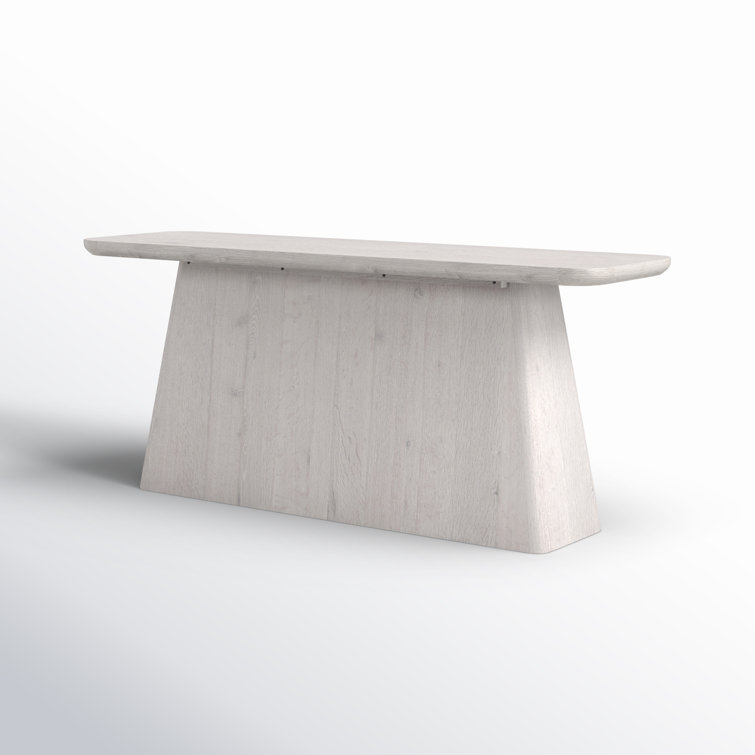 White Wash Oak Wood Console Table with Storage
