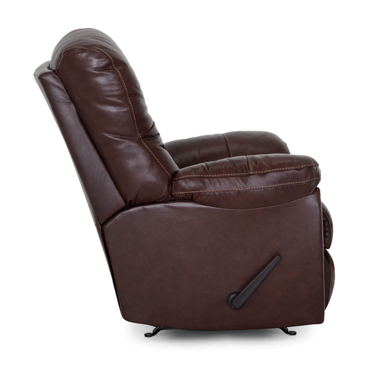 Brown Leather Recliner with Gel Foam Cushion