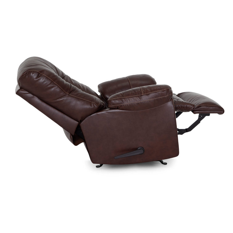 Brown Leather Recliner with Gel Foam Cushion
