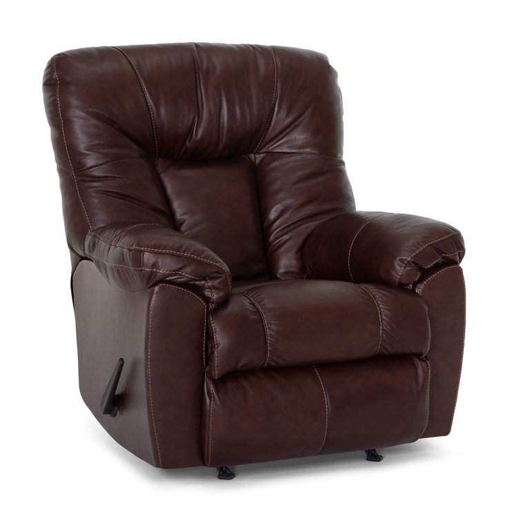 Brown Leather Recliner with Gel Foam Cushion