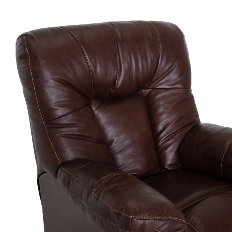Brown Leather Recliner with Gel Foam Cushion